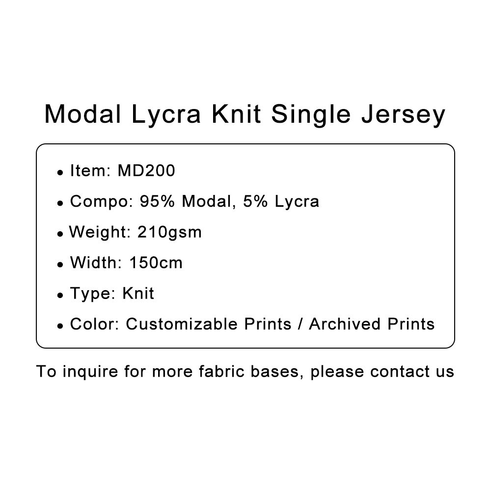 Custom Printed Modal Lycra Knit Single Jersey Fabric – Soft, Stretchy & Breathable for Stylish Apparel & Comfort Wear