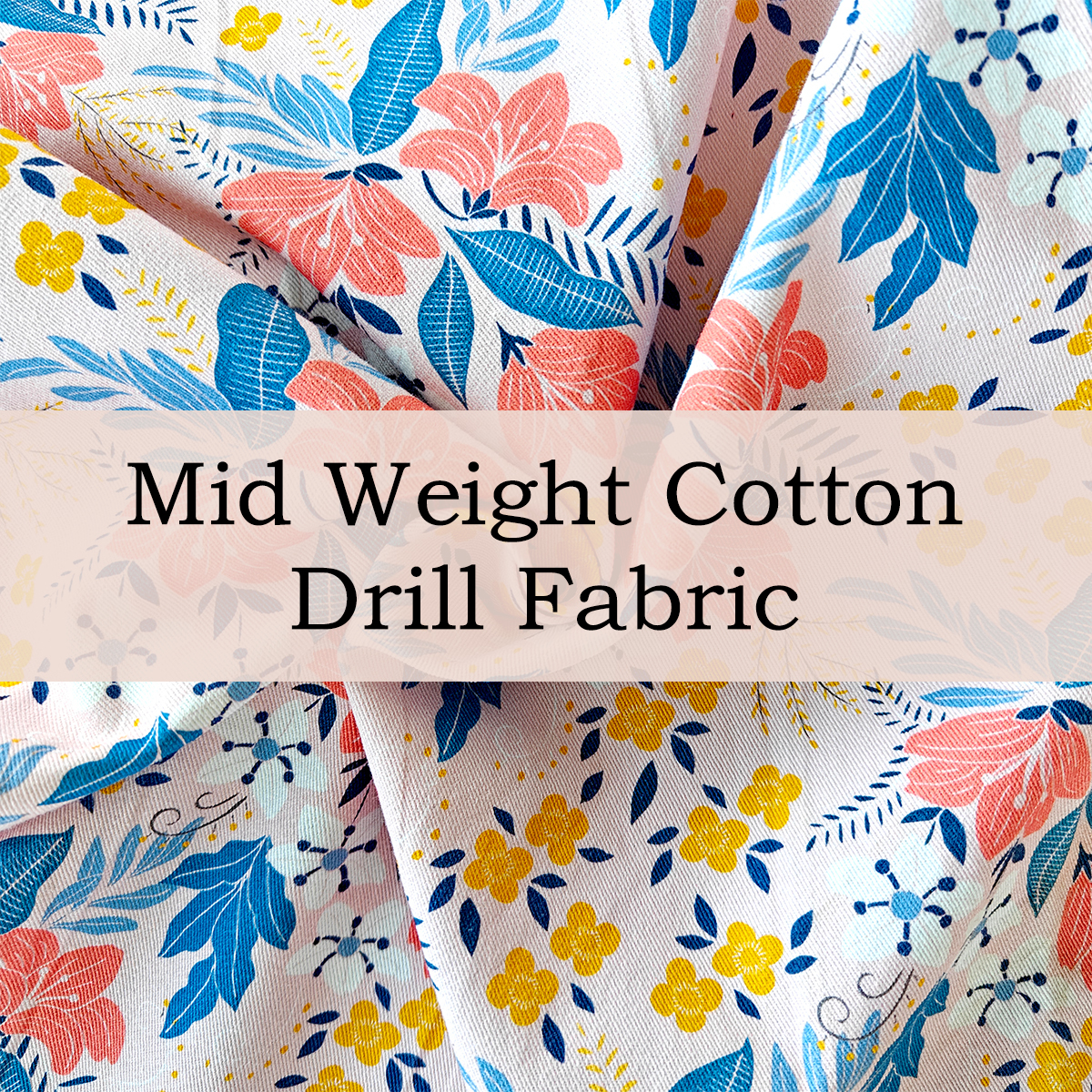 Custom Printed Mid Weight Cotton Drill Fabric – Durable, Structured & Customizable for Functional Fashion & Workwear