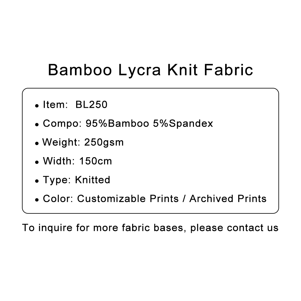 Custom Printed Bamboo Lycra Fabric | Ultra Soft, Breathable & Stretchable for Tops & Loungewear
