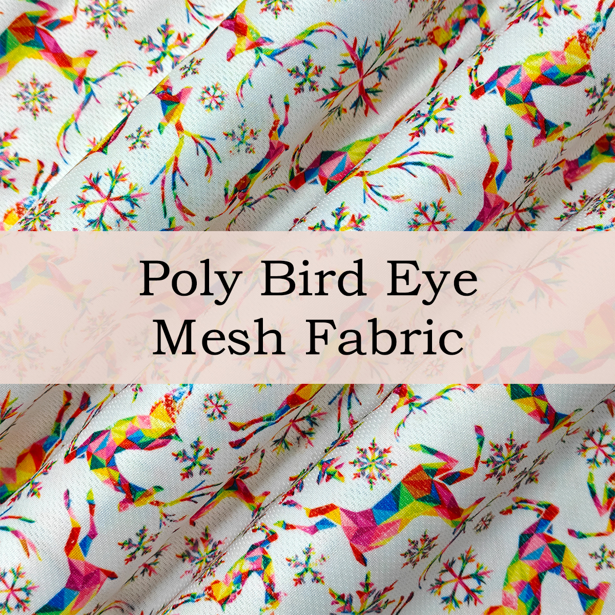 Custom Printed Poly Bird Eye Mesh Fabric – Lightweight Breathable & Soft for Stylish Sportswear & Casual Wear