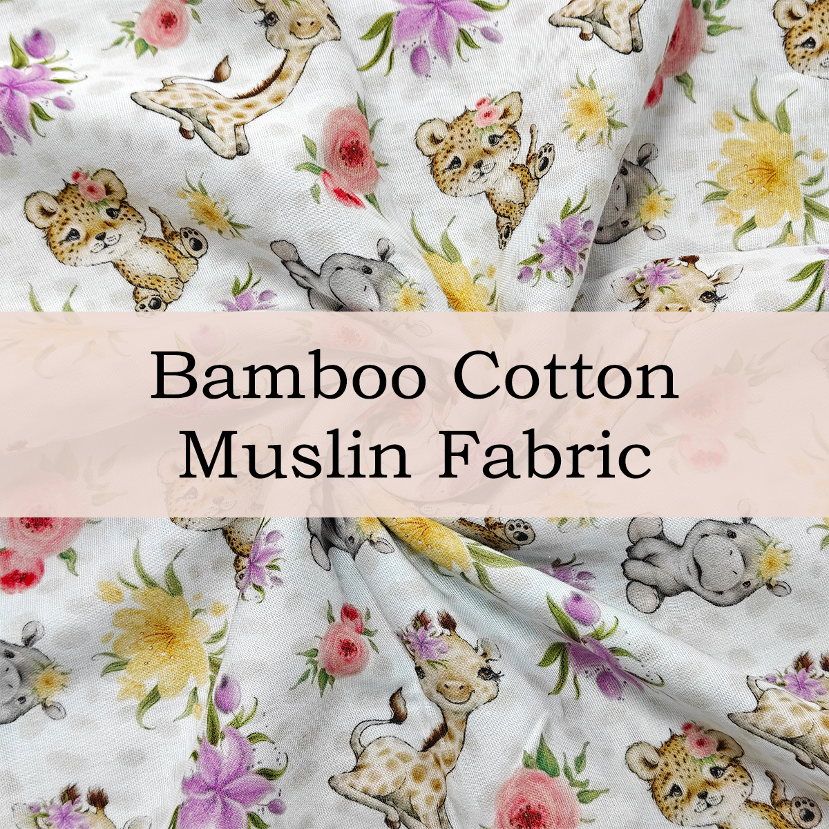 Custom Printed Bamboo Cotton Muslin Fabric | Soft, Breathable & Skin-Friendly