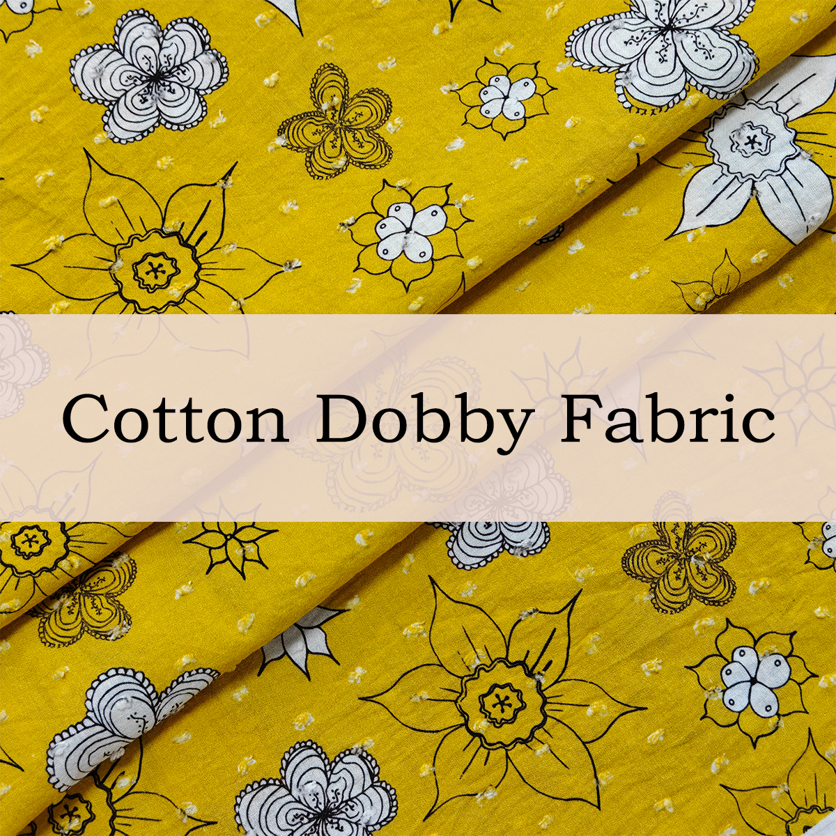 Custom Printed Cotton Dobby Fabric – Lightweight, Semi-Opaque & Breathable for Stylish Summer Blouses & Dresses