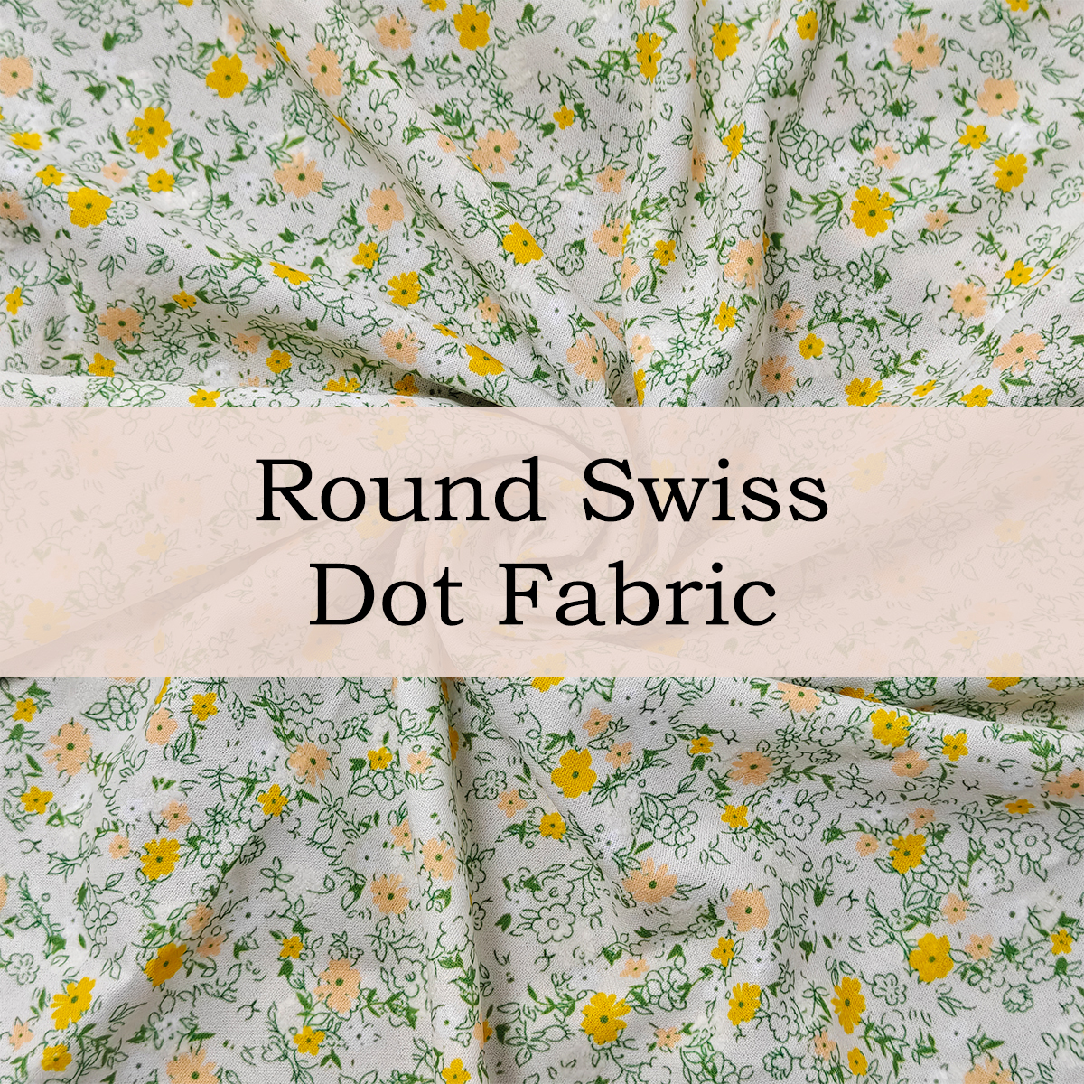 Custom Printed Round Swiss Dot Fabric – Elegant, Lightweight & Textured for Blouses & Dresses