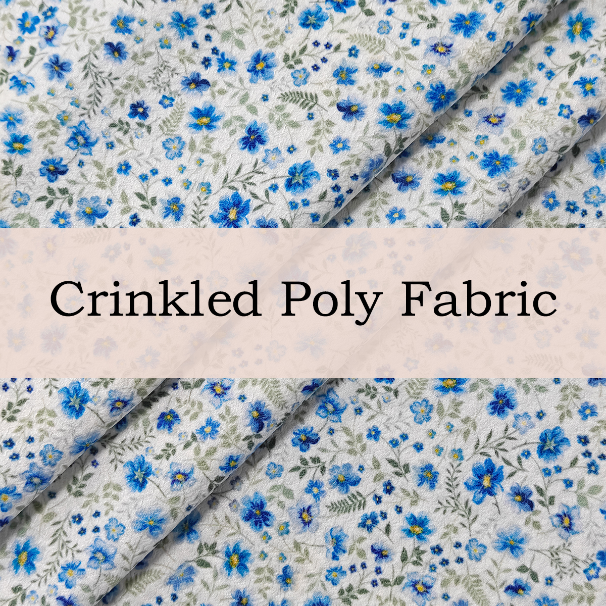 Custom Printed Crinkled Poly Fabric – Stretchy, Wrinkle-Resistant Fabric for Dresses, Skirts, and Blouse