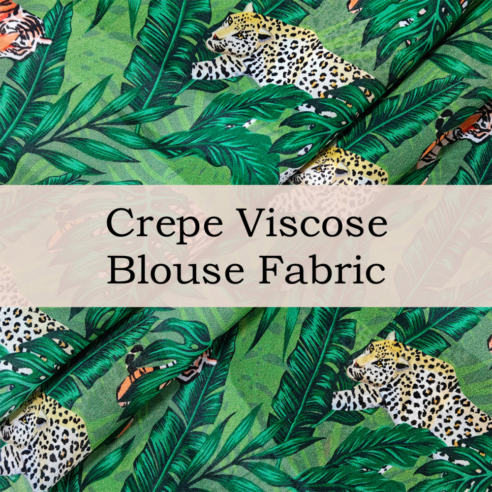 Custom Printed Crepe Viscose Blouse Fabric – Lightweight, Drapey & Breathable for Elegant Apparel & Stylish Comfort