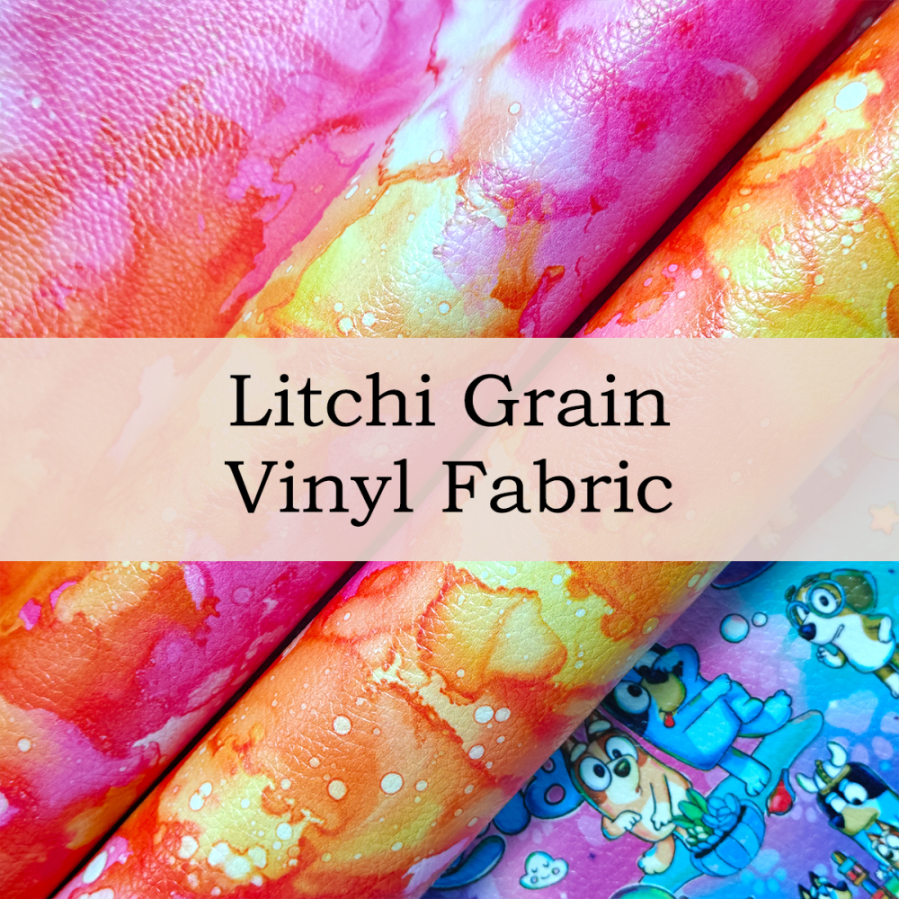 Custom Printed Litchi Grain Vinyl Fabric – Faux Leather for Upholstery, Bags, Garments, and More