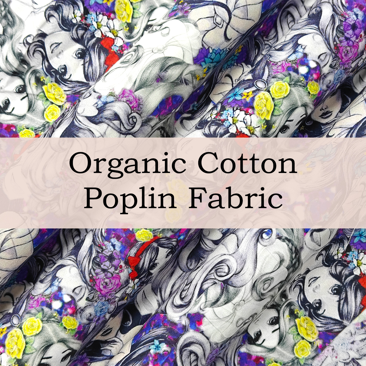 Custom Printed Organic Cotton Poplin Fabric – Soft, Eco-Friendly, Perfect for Apparel & Home Decor
