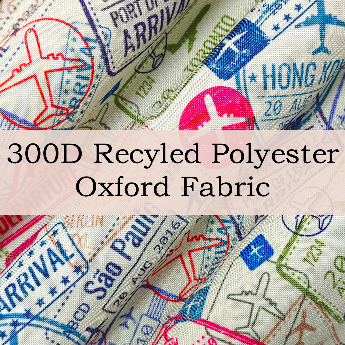 Custom Printed 300D Recyled Polyester Oxford Fabric – Durable Versatile & Stylish for Bags Cases & Luggage