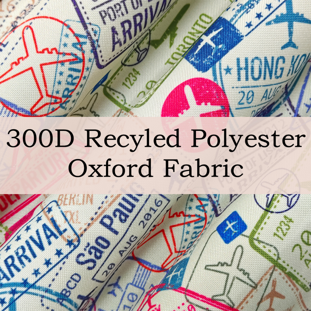 Custom Printed 300D Recyled Polyester Oxford Fabric – Durable Versatile & Stylish for Bags Cases & Luggage