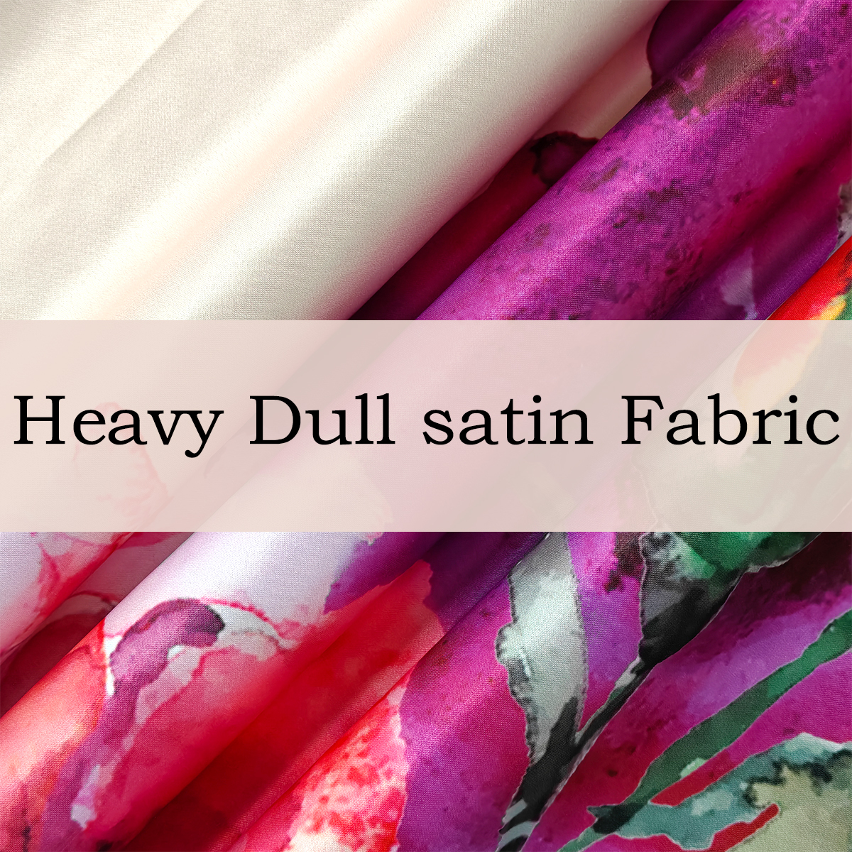 Custom Printed Heavy Dull Satin Fabric – Smooth, Opaque & Elegant for Dresses, Formalwear & Accessories