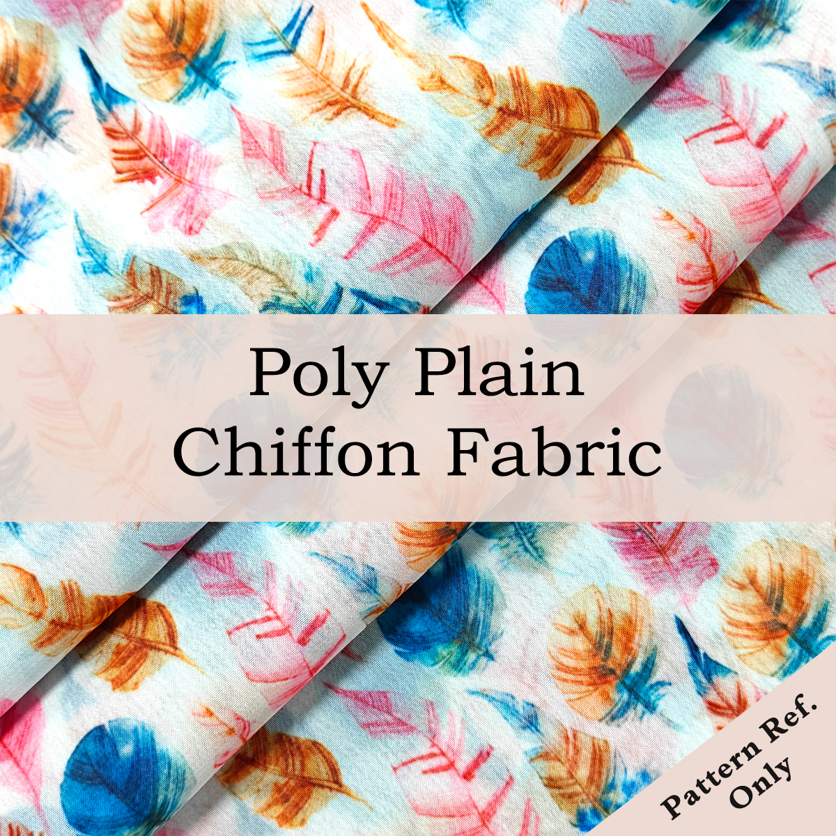 Custom Printed Poly Plain Chiffon Fabric – Lightweight, Soft & Elegant for Stylish Tops & Dresses