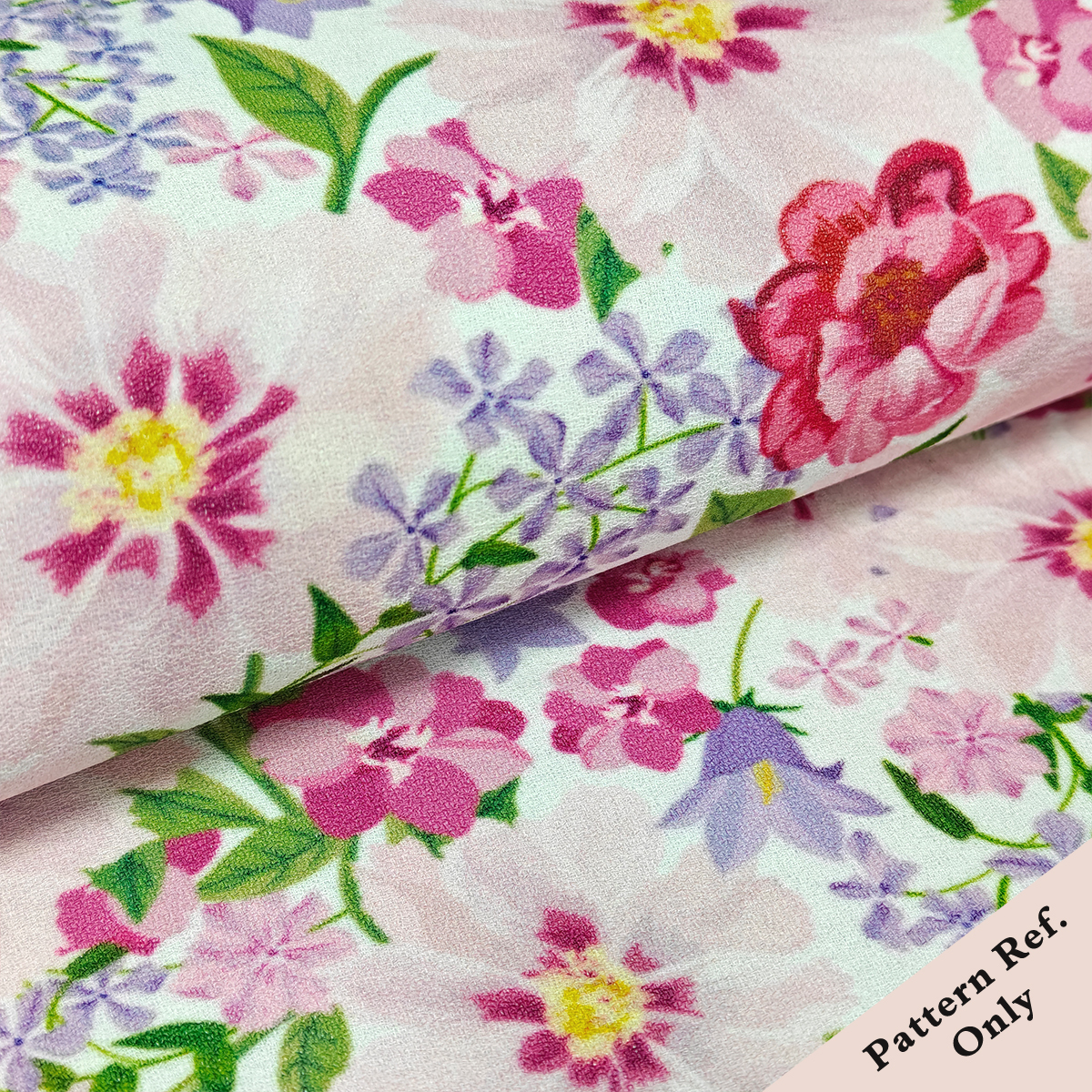 Custom Printed Poly Moss Crepe Chiffon Fabric – Lightweight, Drapable & Soft for Elegant Dresses & Nightgowns