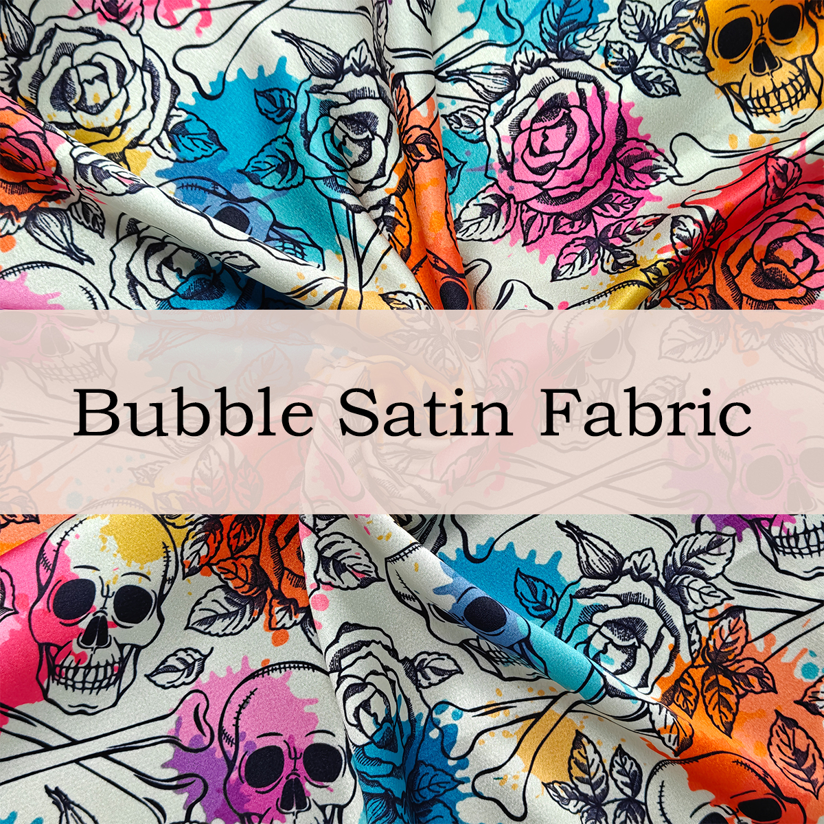 Custom Printed Bubble Satin Fabric – Lightweight, Glossy & Fluid for Personalized Dresses, Blouses & Linings
