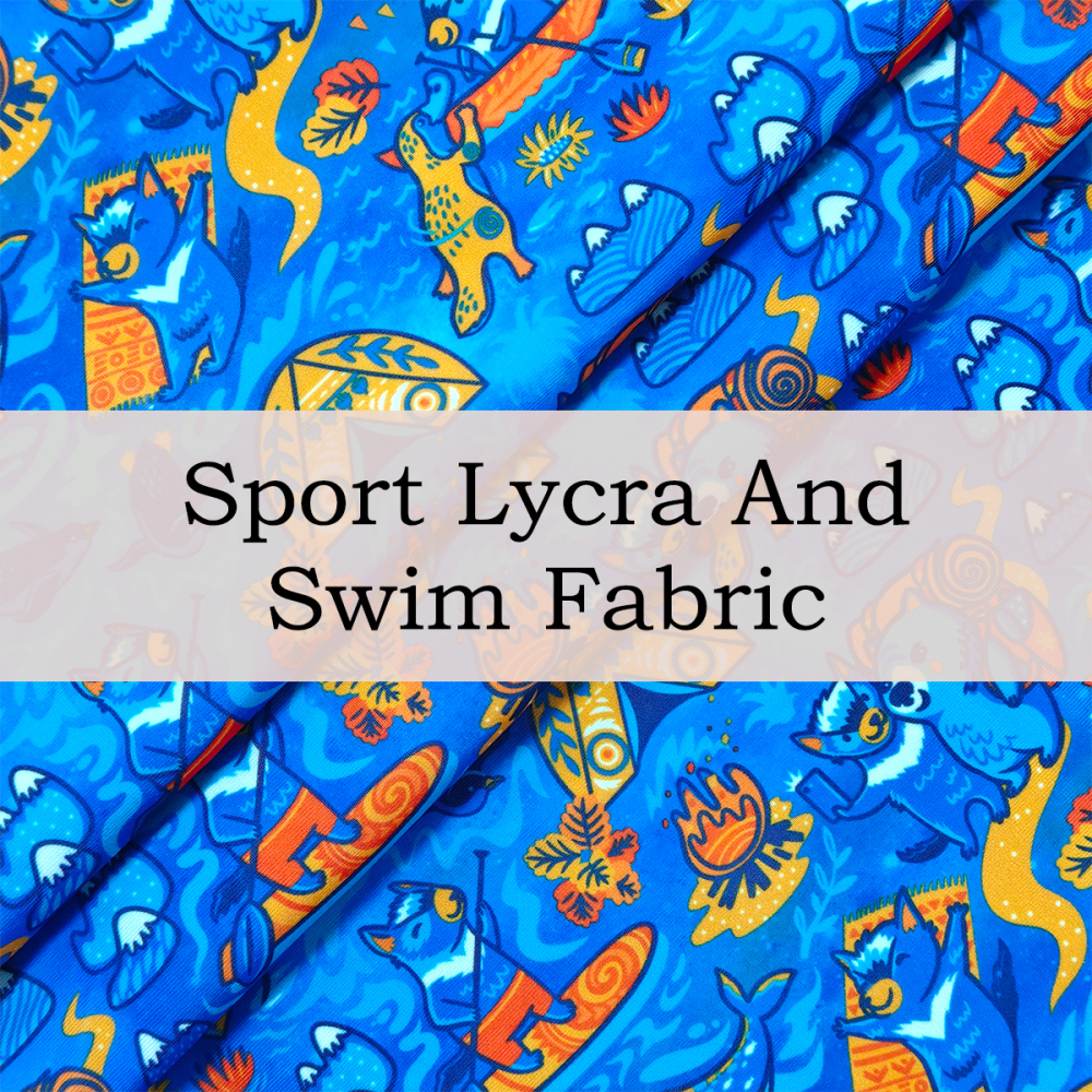 Custom Printed Sport Lycra & Swim Fabric – Moisture-Wicking, High Stretch for Athletic & Dancewear