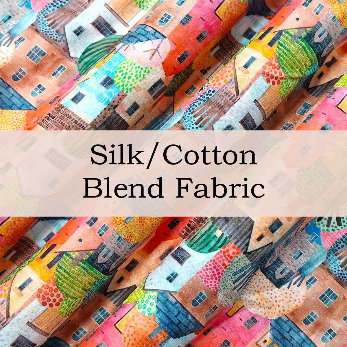 Custom Printed Silk Cotton Blend Fabric – Lightweight Silky & Soft for Elegant Garments & Accessories