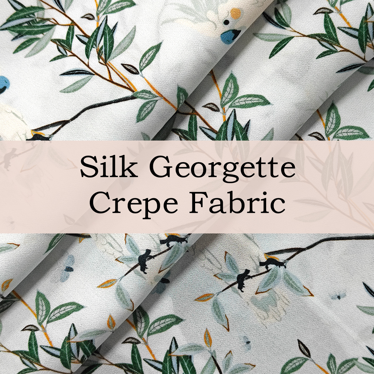 Custom Printed Silk Georgette Crepe Fabric – Lightweight Elegance with a Delicate Texture