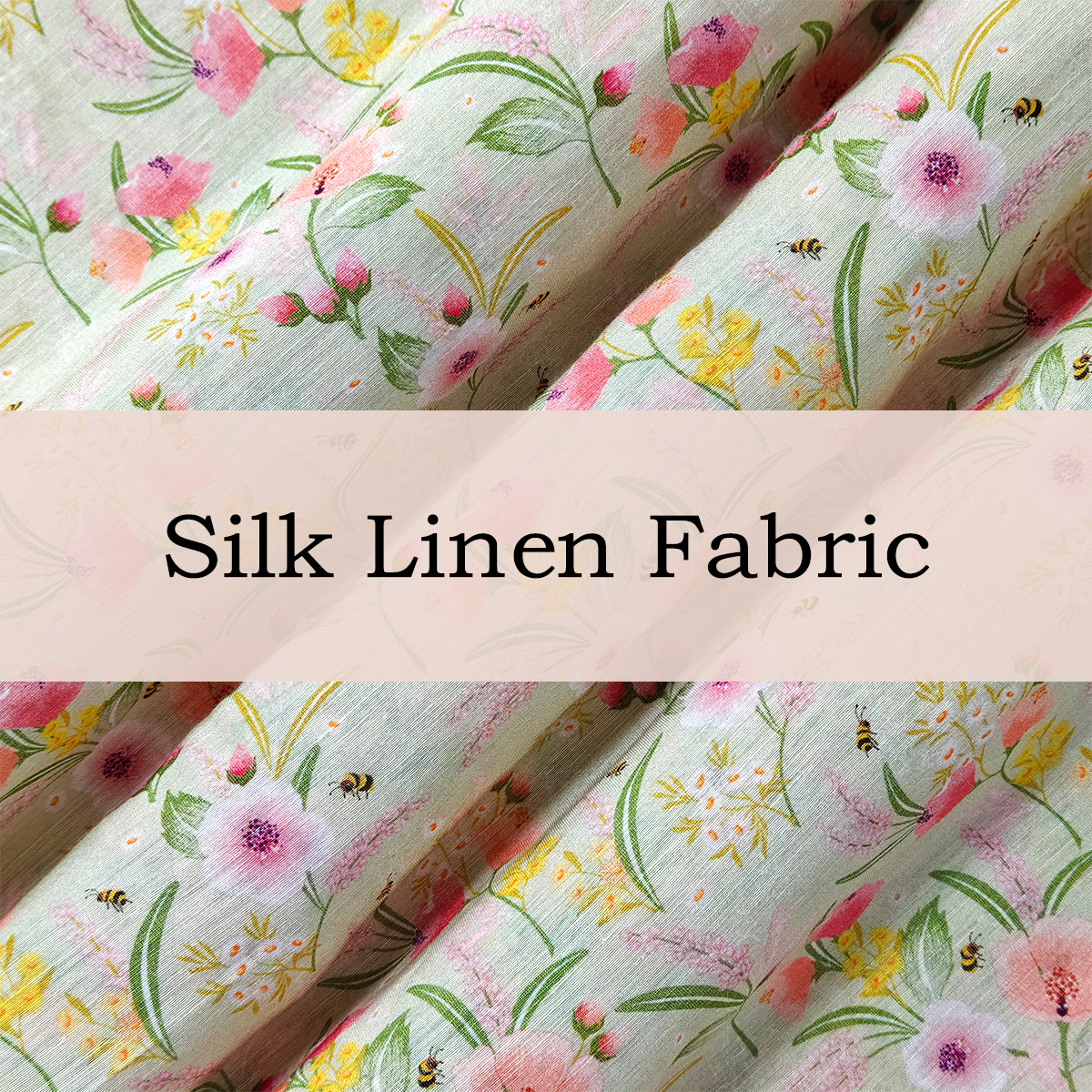 Custom Printed Silk Linen Fabric – Lightweight, Textured & Breathable for Premium Apparel & Accessories
