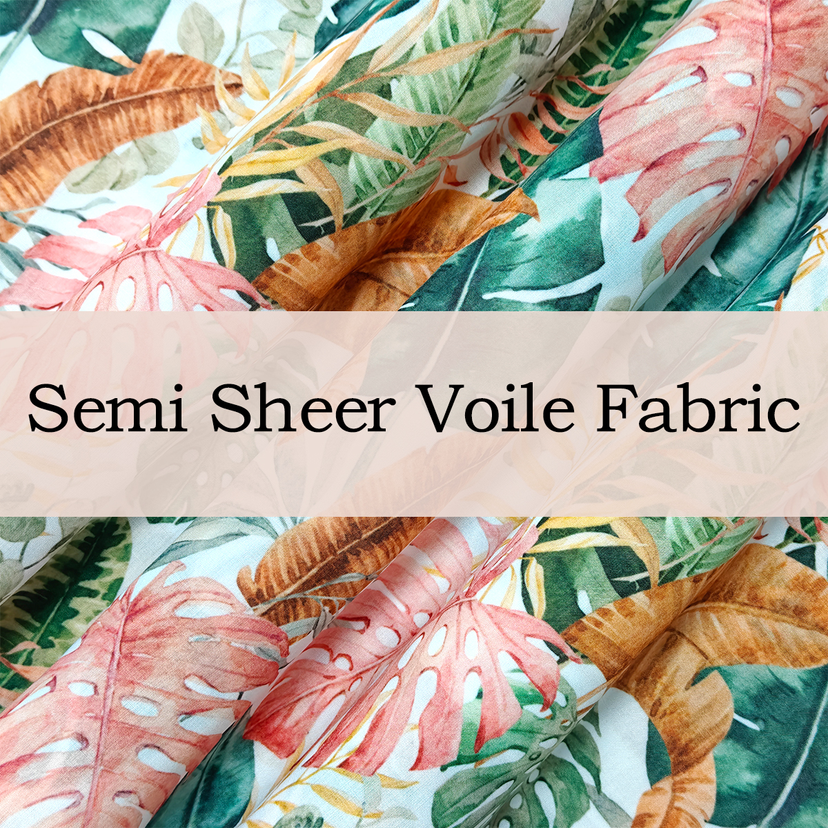 Custom Printed Semi Sheer Voile Fabric – Airy, Lightweight & Soft for Personalized Dresses & Drapes