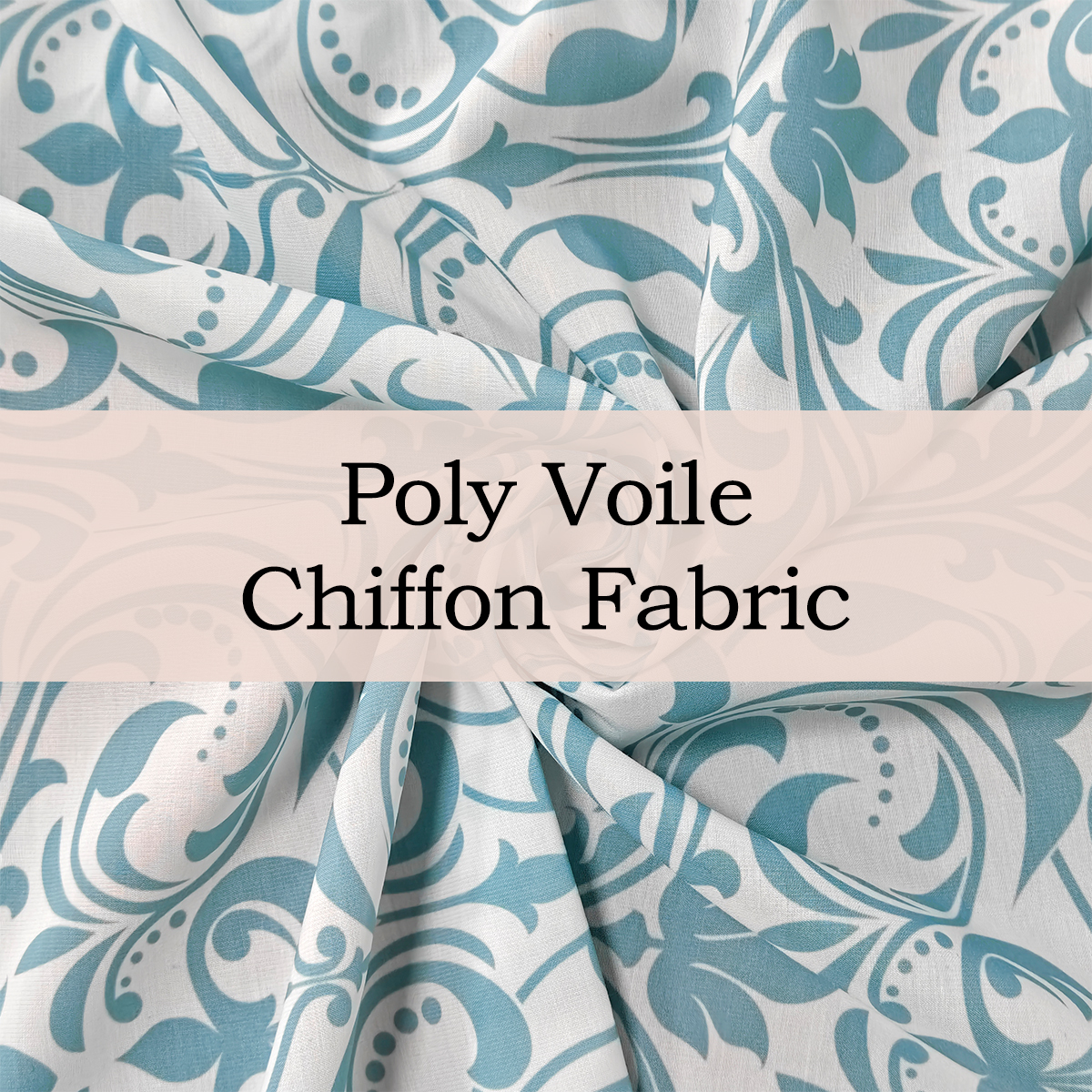 Custom Printed Poly Voile Chiffon Fabric – Airy, Silky & Customizable for Elegant Dresses, Scarves & Tops
