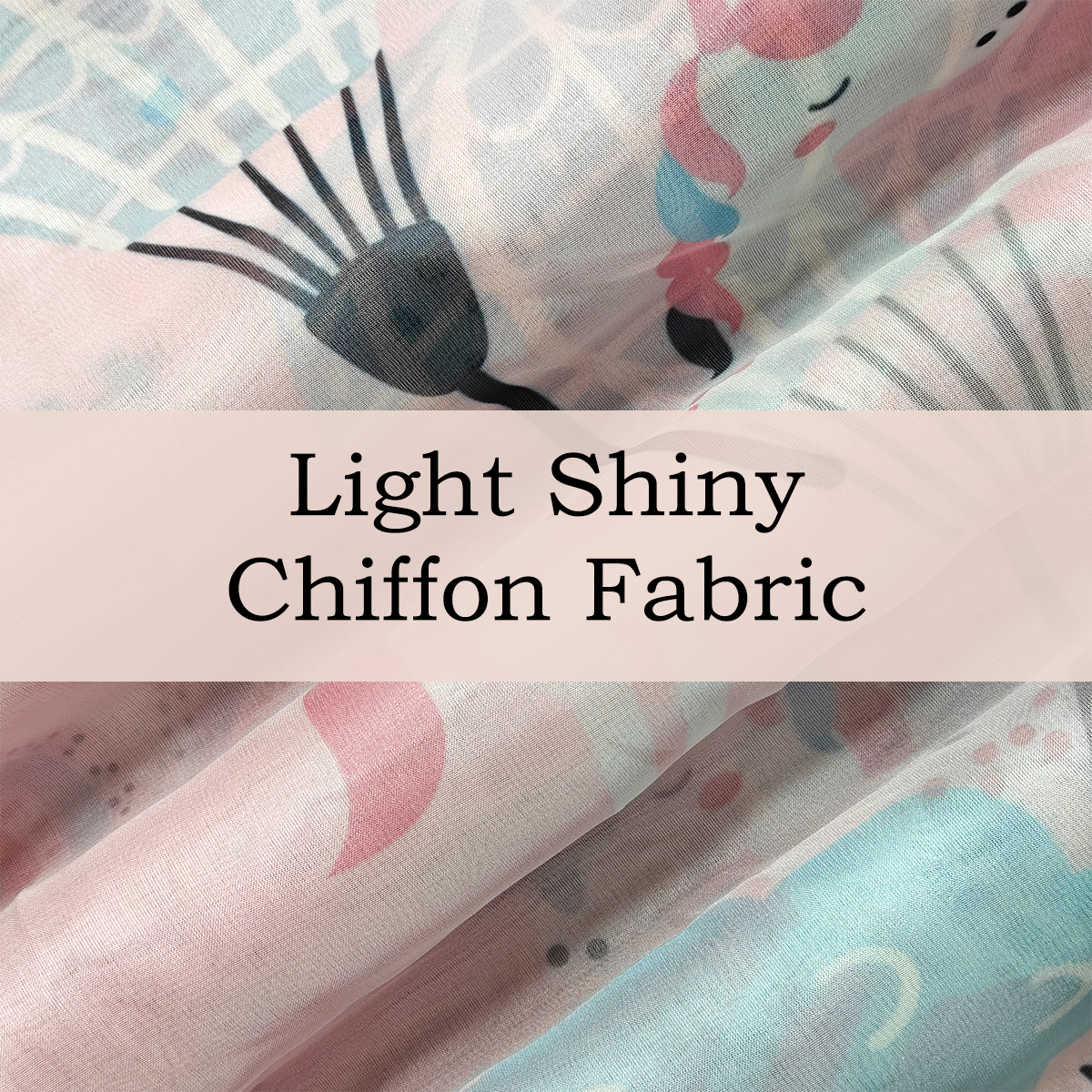 Custom Printed Light Shiny Chiffon Fabric – Sheer, Airy & Lustrous for Elegant Dresses & Flowing Scarves