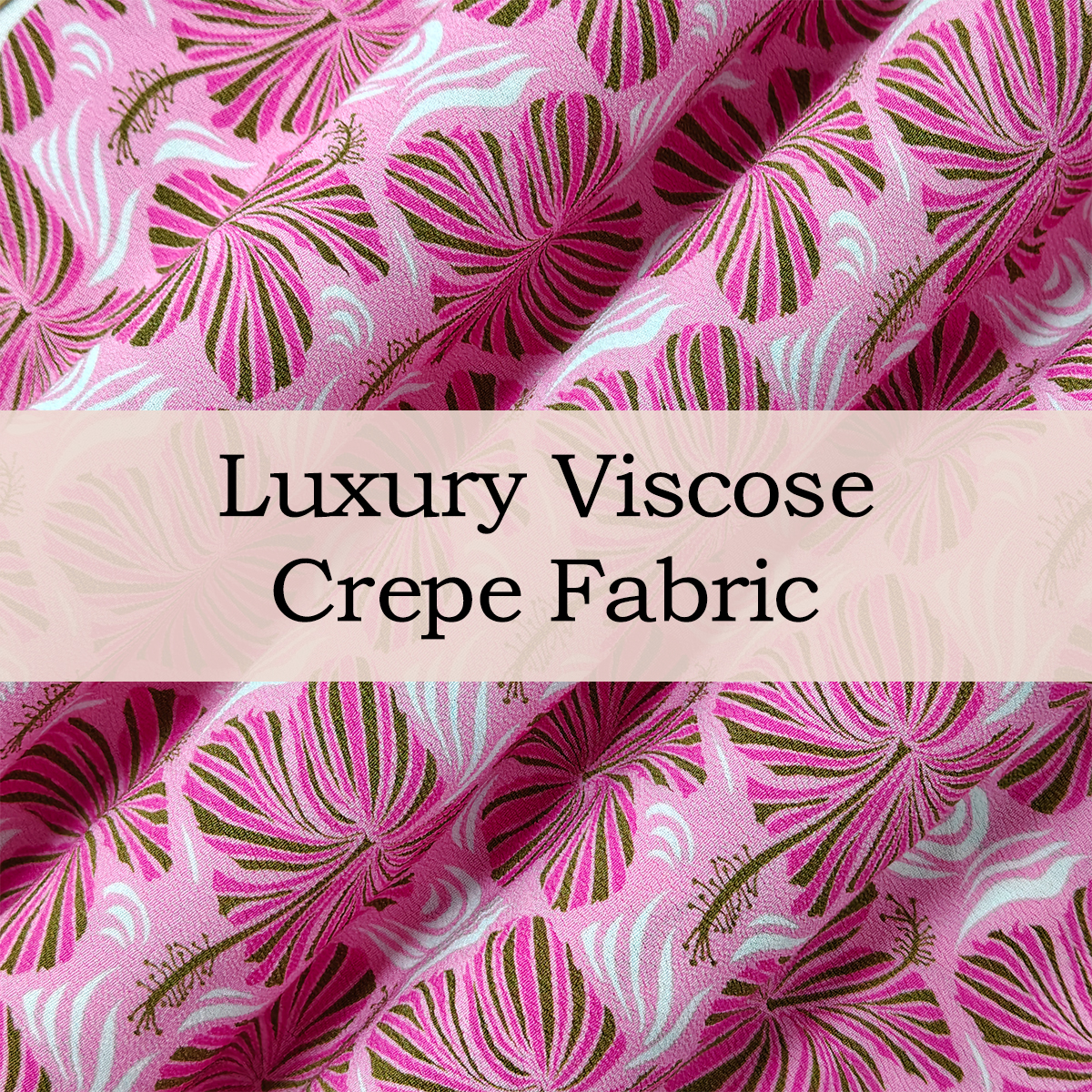 Custom Printed Luxury Viscose Crepe Fabric – Silky, Drapable & Richly Textured for Premium Fashion & Blouses