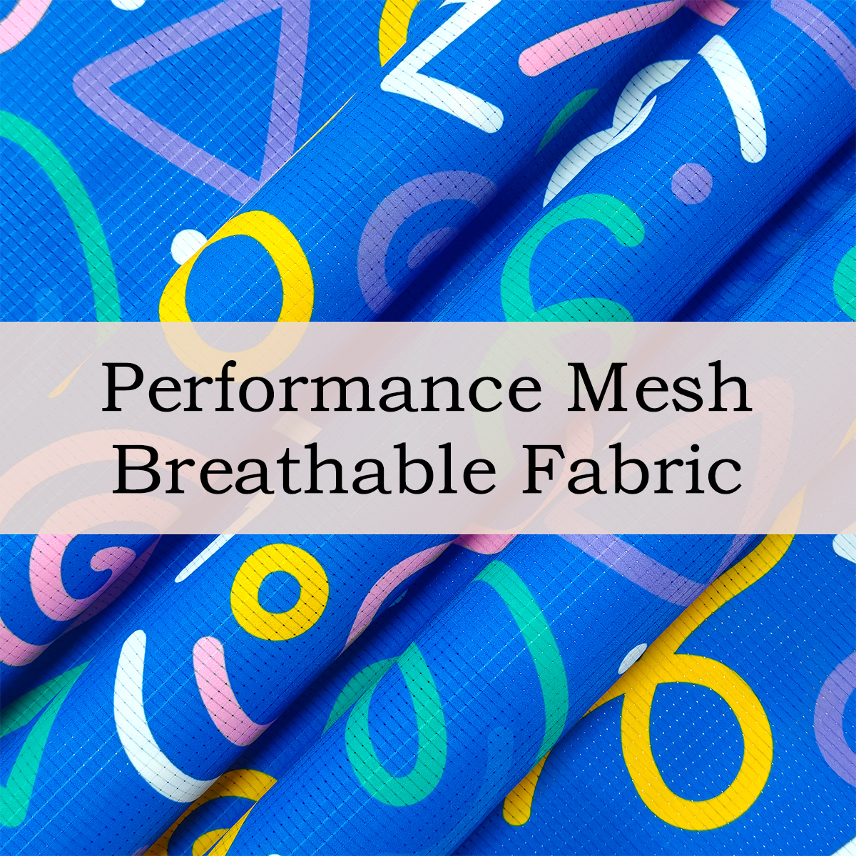 Custom Printed Performance Mesh Breathable Fabric – Lightweight, Quick-Dry & Durable for Activewear, Uniforms & Custom Sports Apparel