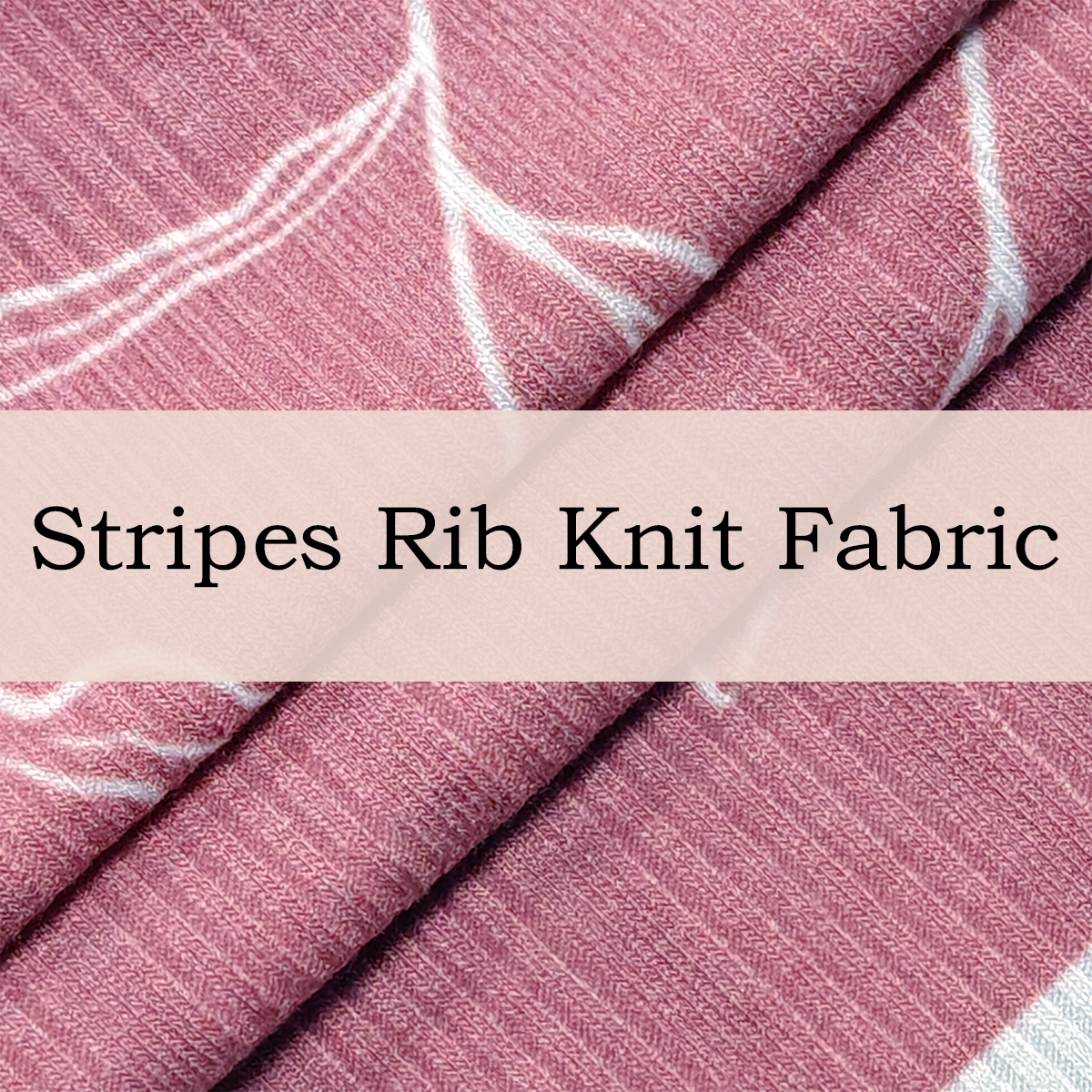 Custom Printed Stripes Rib Knit Fabric – Soft, Breathable & Stretchy for Stylish Apparel