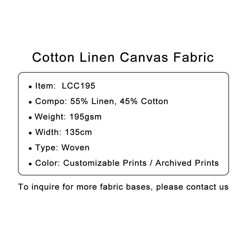 Custom Printed Cotton Linen Canvas Fabric – Durable, Textured & Stylish for Personalized Bags, Home Décor & Apparel