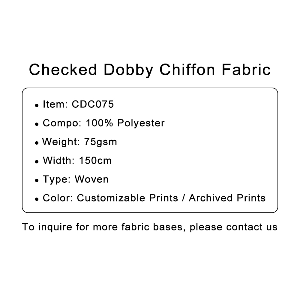 Custom Printed Checked Dobby Chiffon Fabric – Airy, Textured & Elegant for Dresses, Scarves & Event Styling