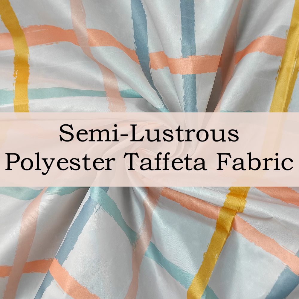 Custom Printed Semi-Lustrous Taffeta Fabric – Lightweight, Smooth & Durable for Linings, Costumes & Creative Fashion