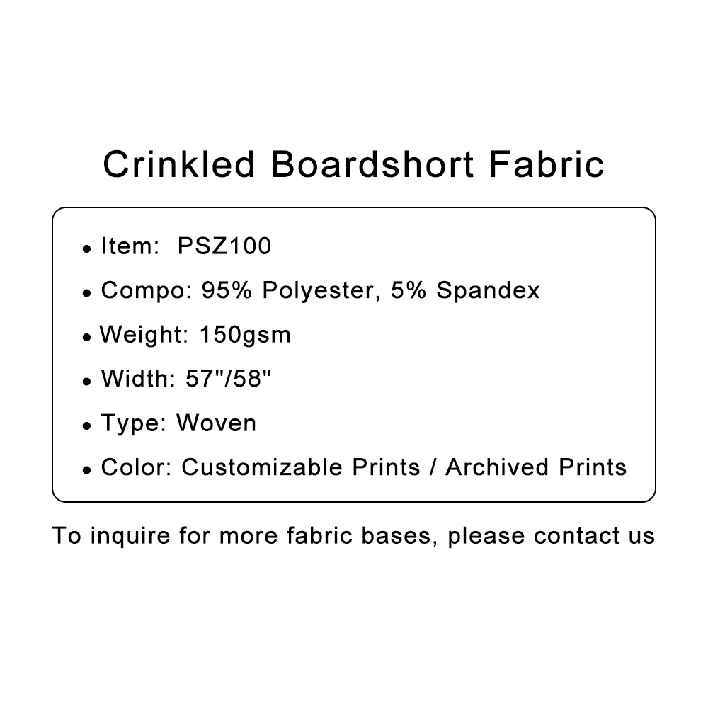 Crinkled Boardshort Fabric – Custom Printed Spandex Fabric for Activewear, Dresses & More