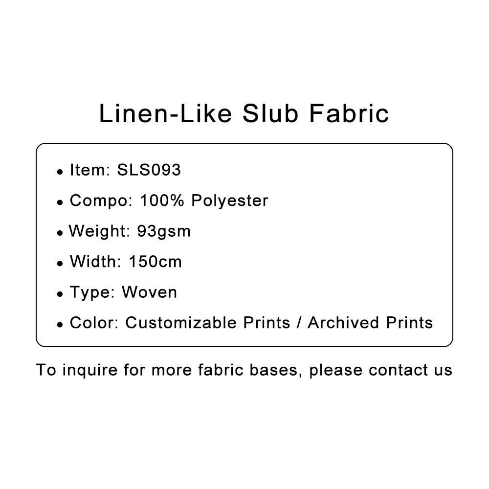 Custom Printed Stretch Linen-Like Slub Fabric – Textured, Breathable & Stylish for Personalized Apparel & Décor