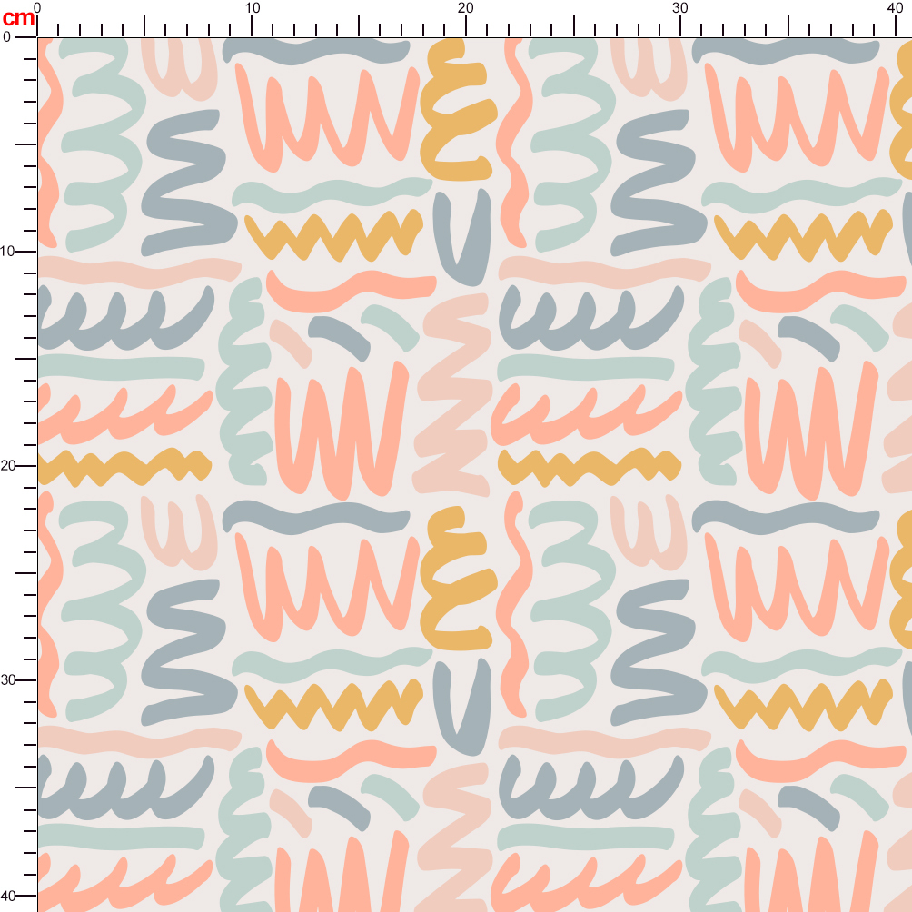 Naive Seamless Pattern With Squiggle Graffiti - Custom Print Fabrics