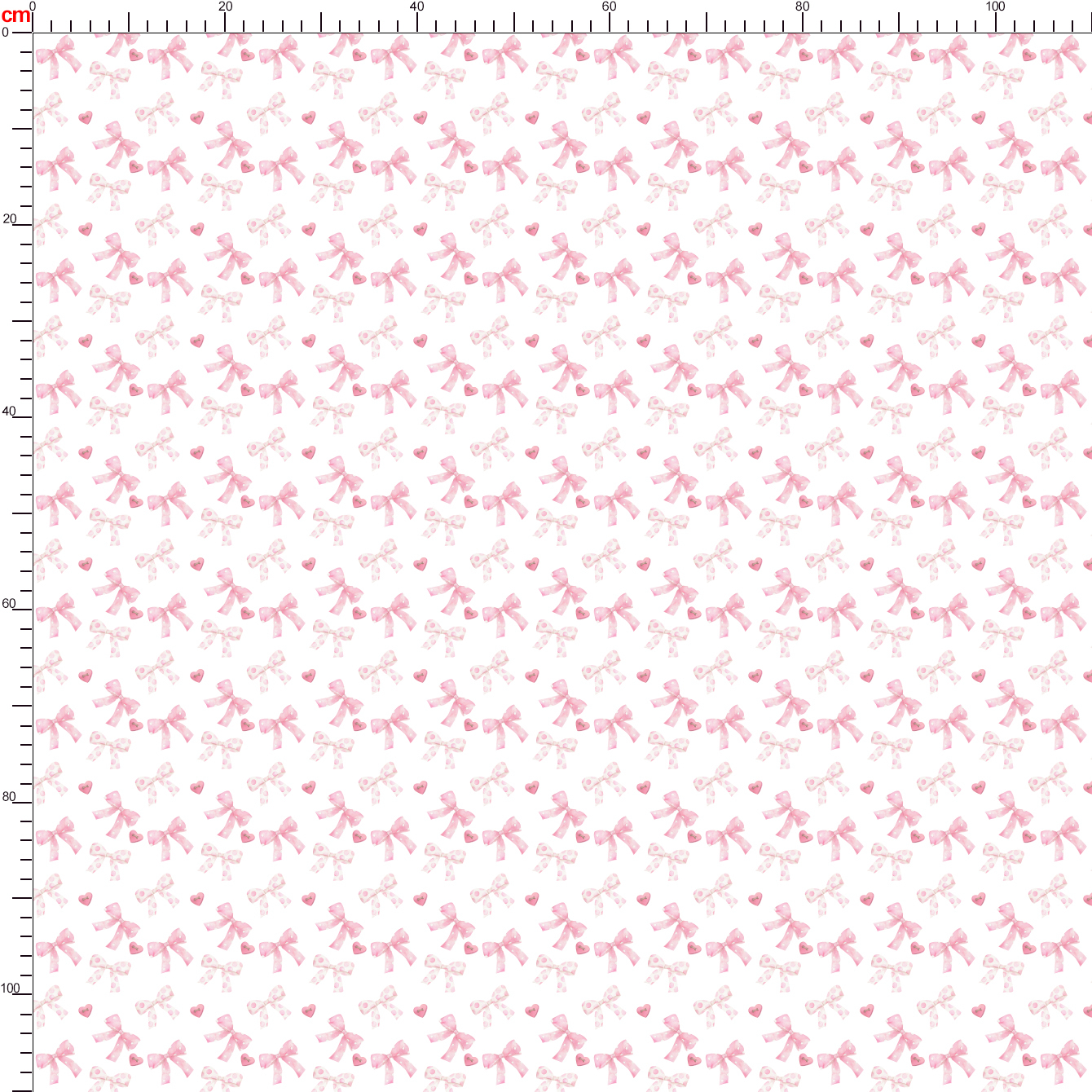 Seamless Pattern Cute Watercolor Light Red Bow And Heart - Custom Print Fabrics
