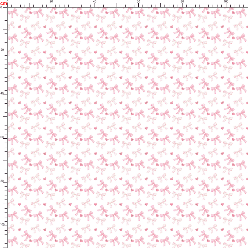 Seamless Pattern Cute Watercolor Light Red Bow And Heart - Custom Print Fabrics