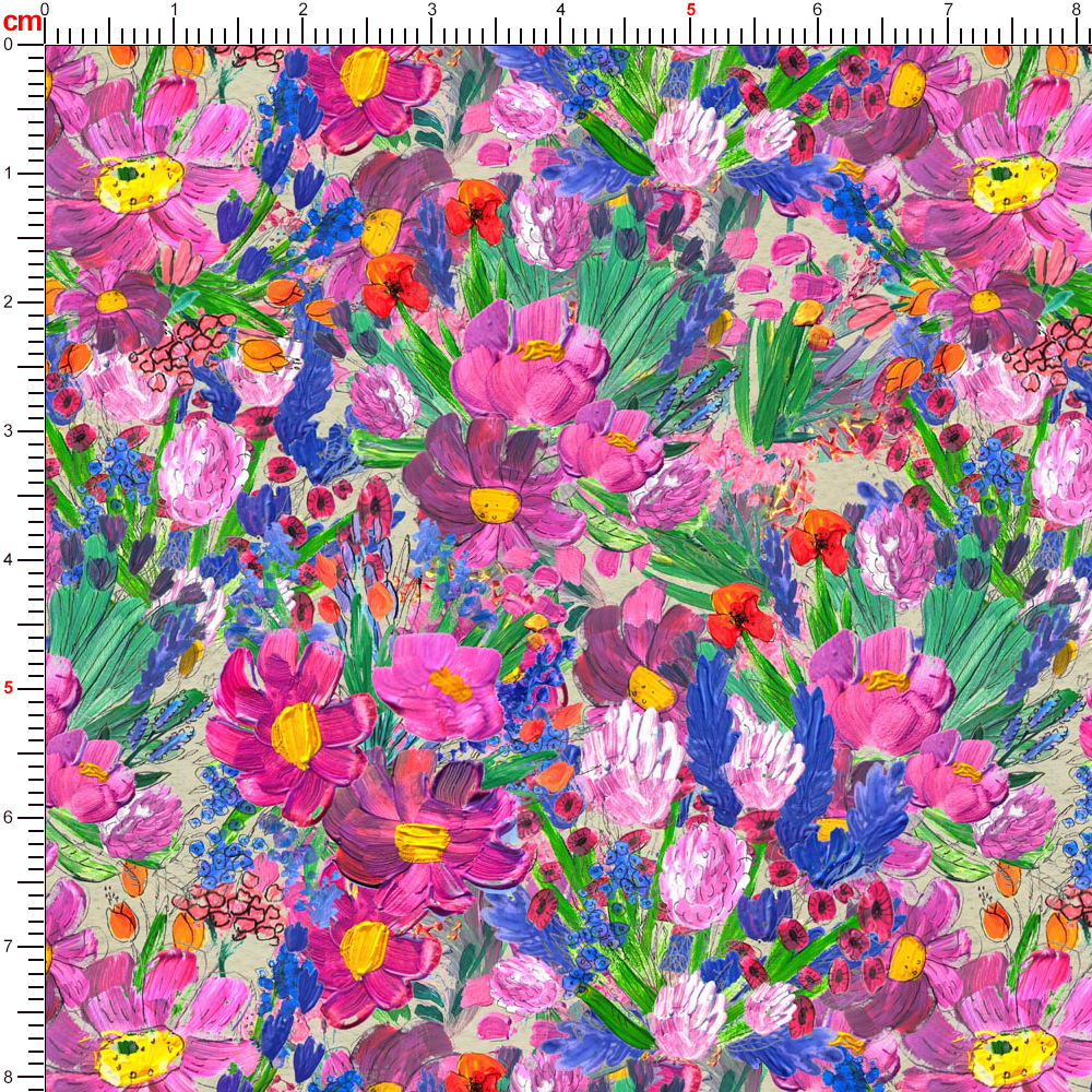 Free - Spirited Vintage Painting Liberty Floral Print with Gorgeous Purple Flowers – Custom Print Fabrics