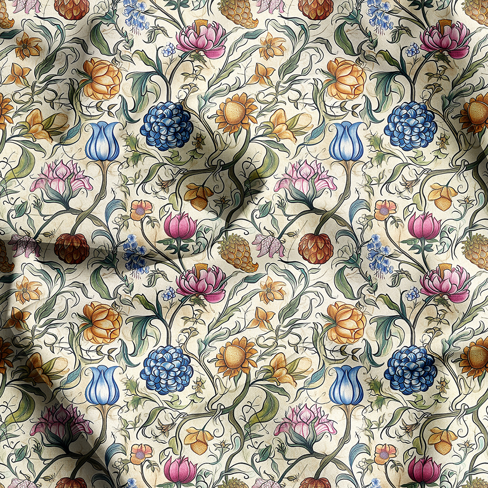Seamless Liberty Floral Prints, Create Custom Fabric Designs with Prinstitch