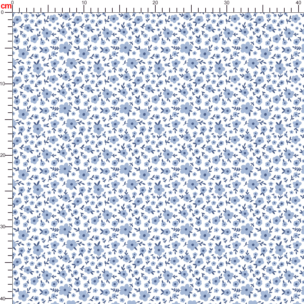 Small Blue Flowers Tiny Meadow Wildflower Liberty Ditsy Floral Seamless Pattern - Custom Print Fabrics