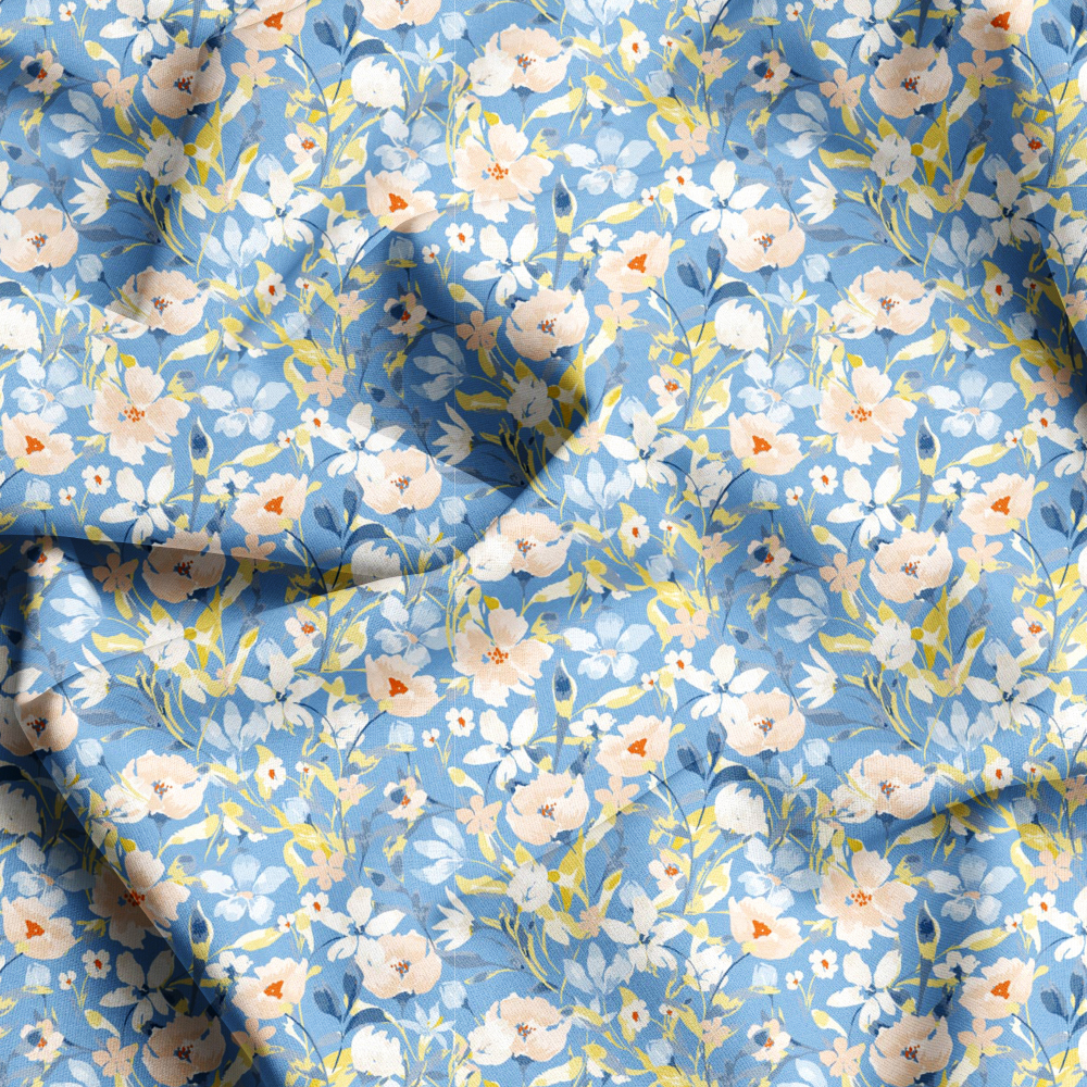 Liberty Floral Seamless Custom Fabric Service, Unique Printing by Prinstitch