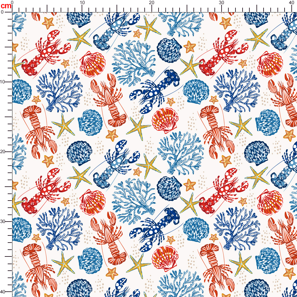 Seamless Sea Life Pattern | Custom Print Fabrics