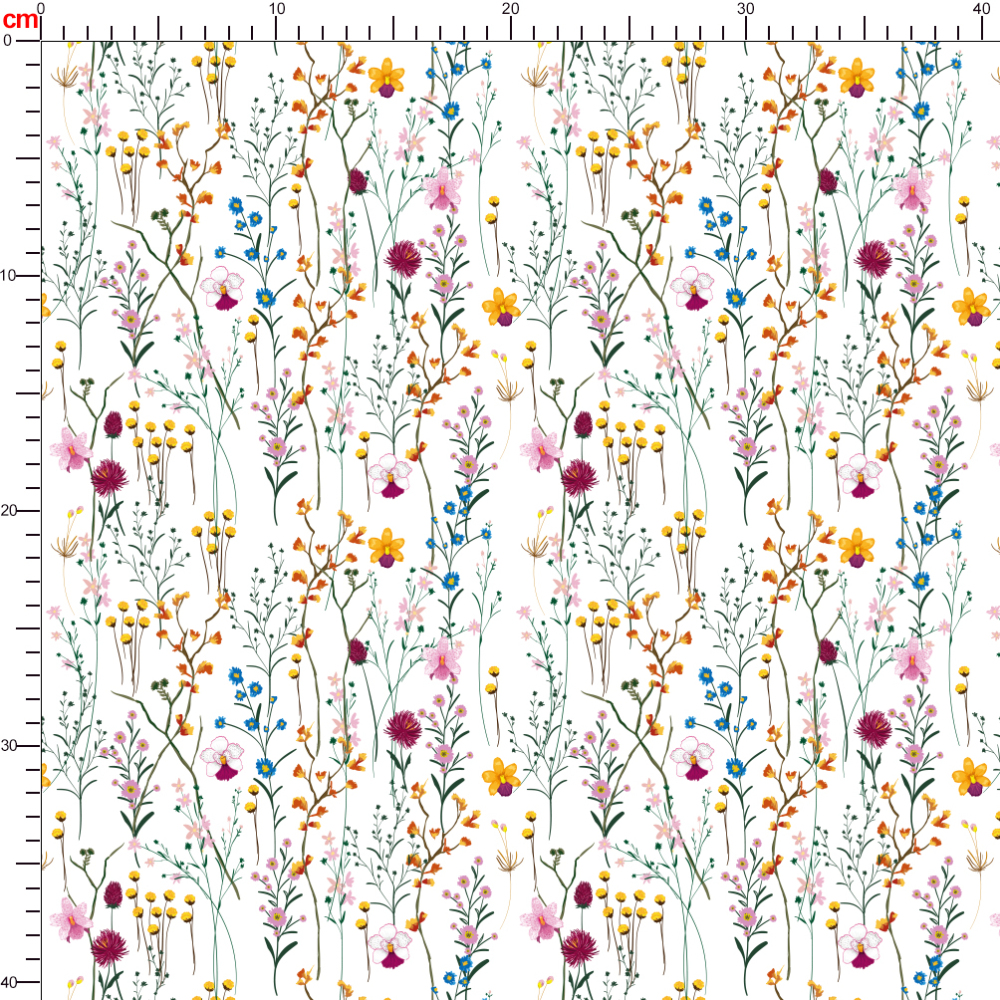 Vintage Liberty Floral with Beautiful Wild Flowers Seamless Pattern On White Color Background – Custom Print Fabrics