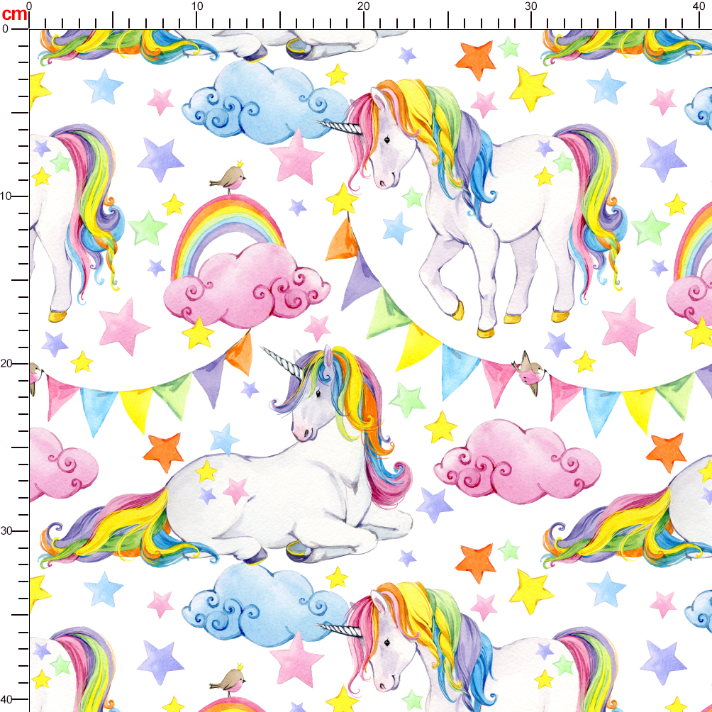 Personalized Cartoon Rainbow Unicorn Fabric Designs - High - Quality Seamless Prints