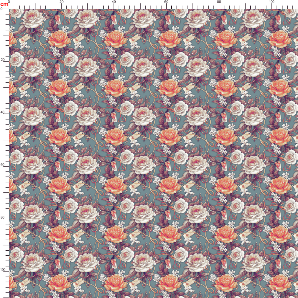 Romantic Vintage Flowers and Ribbon Liberty Floral Print – Custom Printed Fabric