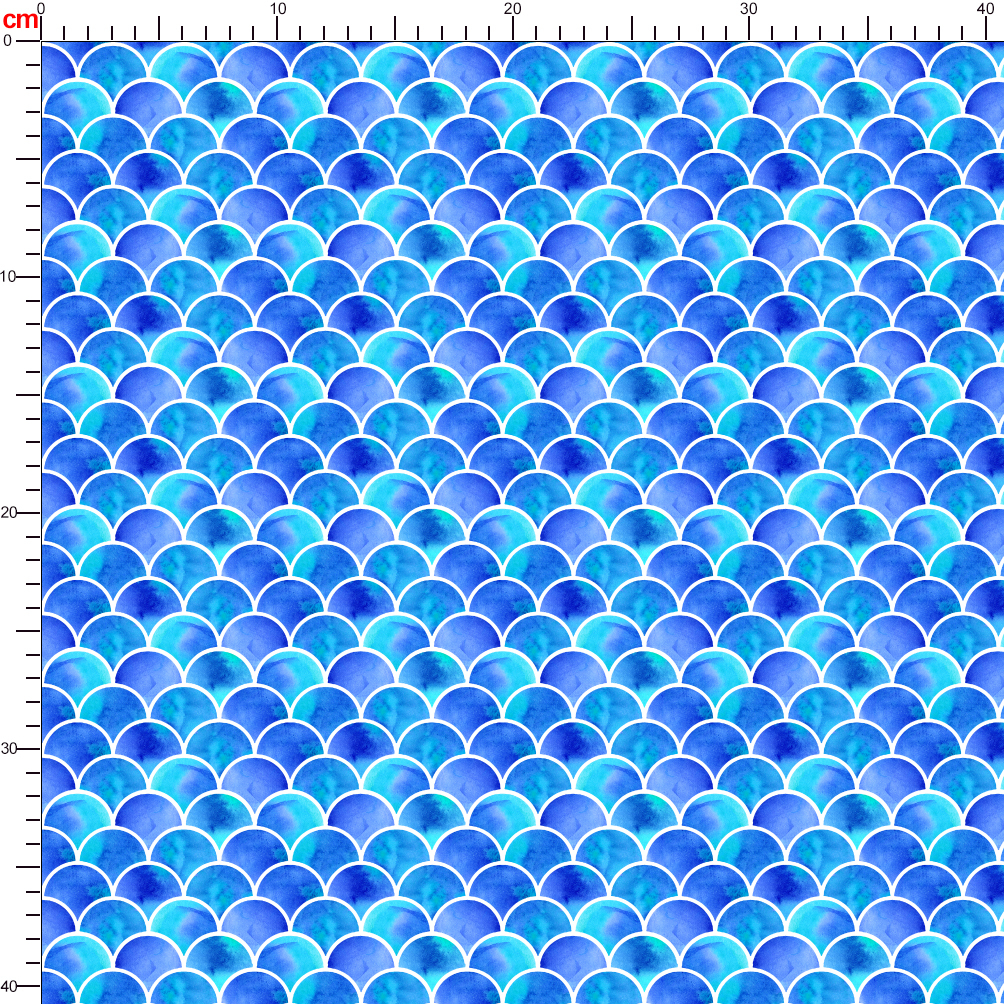 Mermaid Scales Blue Gradient Seamless Pattern - Custom Print Fabrics