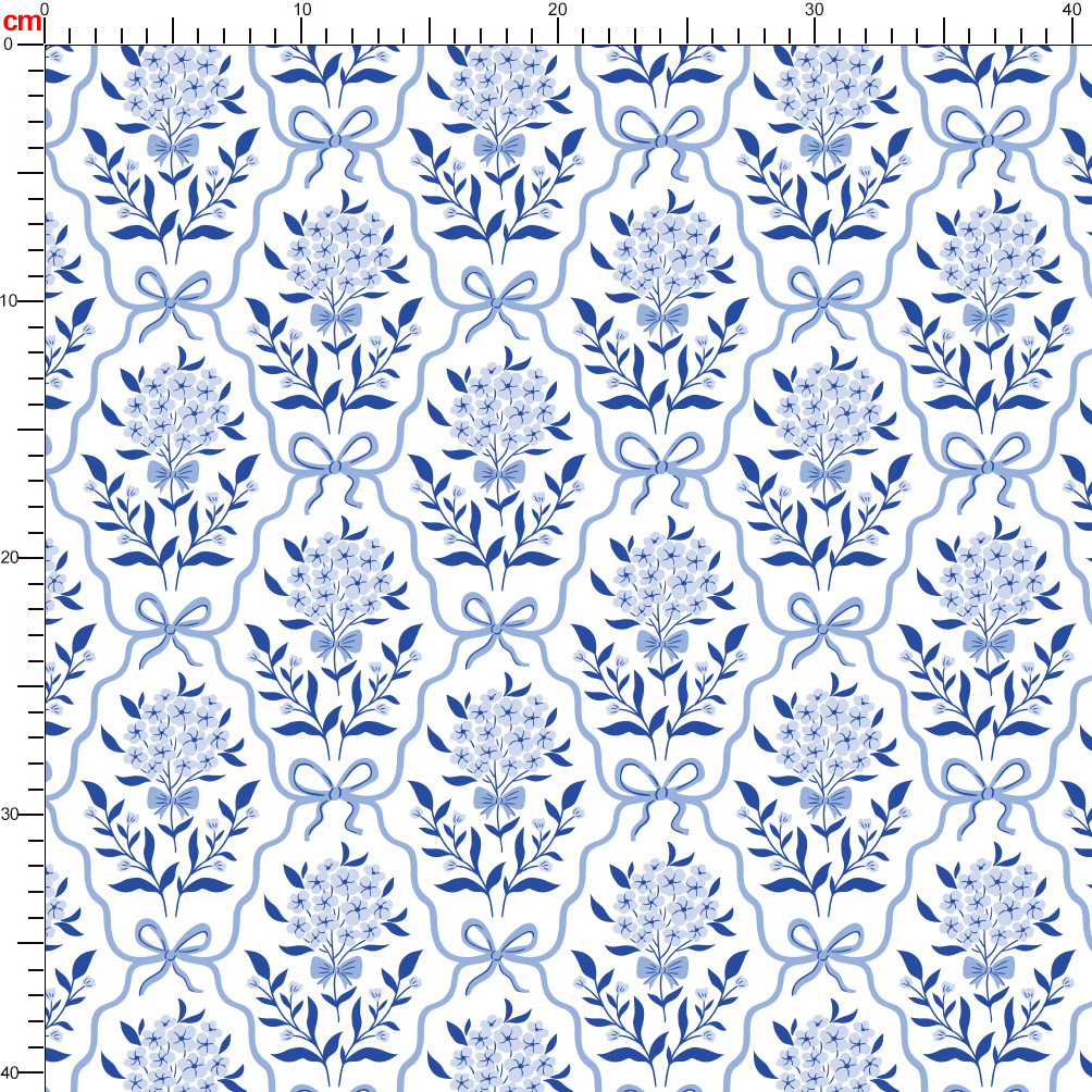 Vintage Seamless Liberty Floral Print Botanical Classic Blue Bow and Flowers Fabric Printing-Custom Printed Fabric