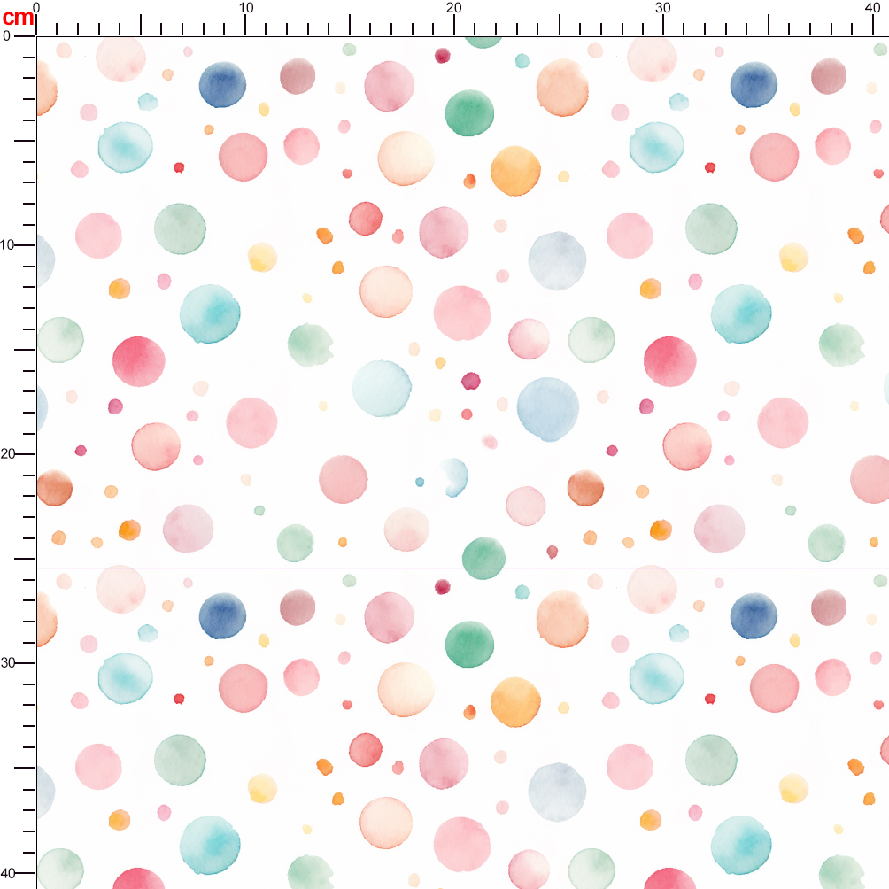 Seamless Hand - Painted Watercolor Polka Dots Pattern In a Variety Of Soft Colors - Custom Print Fabrics