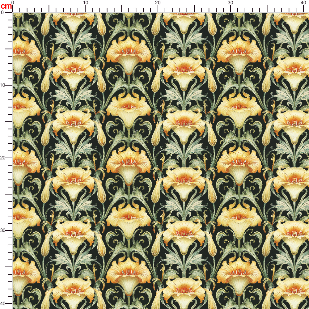 Art Nouveau Liberty Floral with Natural Romantic Delicate Warm Flowers – Custom Print Fabrics