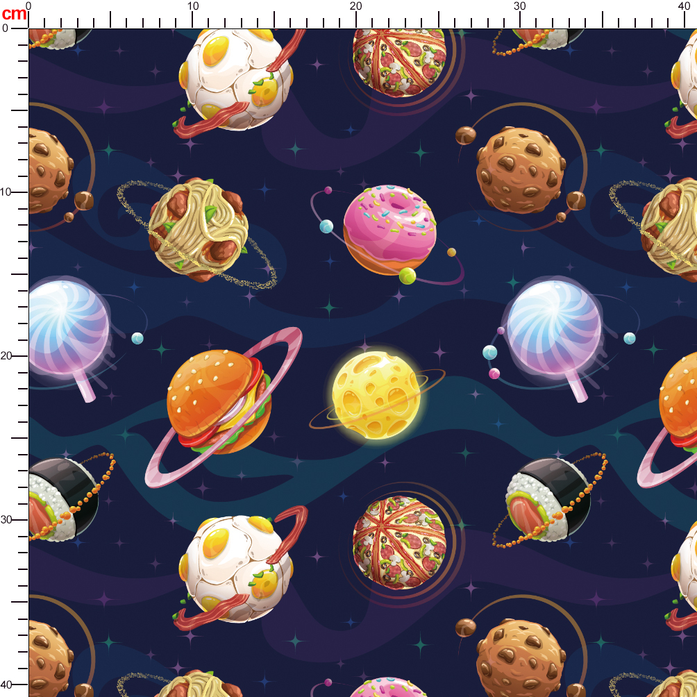 Colorful Planet Pattern Designs Fabric - Custom Repeat Patterns for Fabric Printing