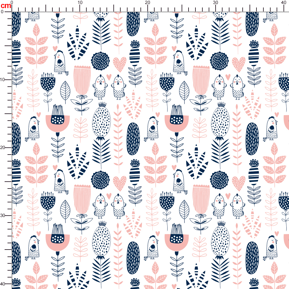 Simple Vintage Chicks and Leaves Liberty Floral Print – Custom Print Fabrics