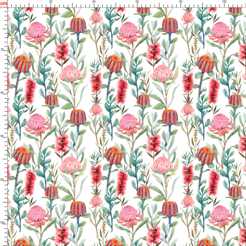 Beautiful Vintage Watercolor Liberty Floral Fabric with Plant Summer Flowers – Custom Print Fabrics